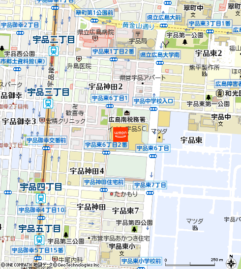 イオン宇品店付近の地図